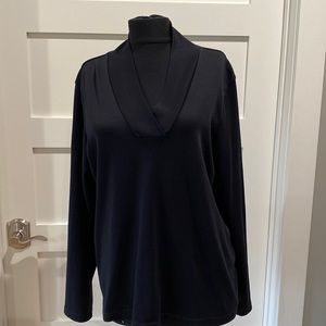 L.L. Bean Pima Cotton Tee, Shawl Collar, Long Sleeve